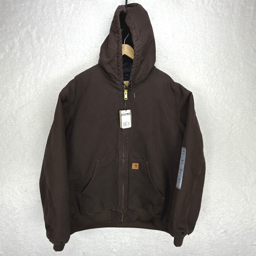 Carhartt Sandstone Active Jacket Quilt Lined Mens 2XLT J130 DKB Dark Brown NWT